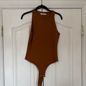 Brown High Neck Bodysuit